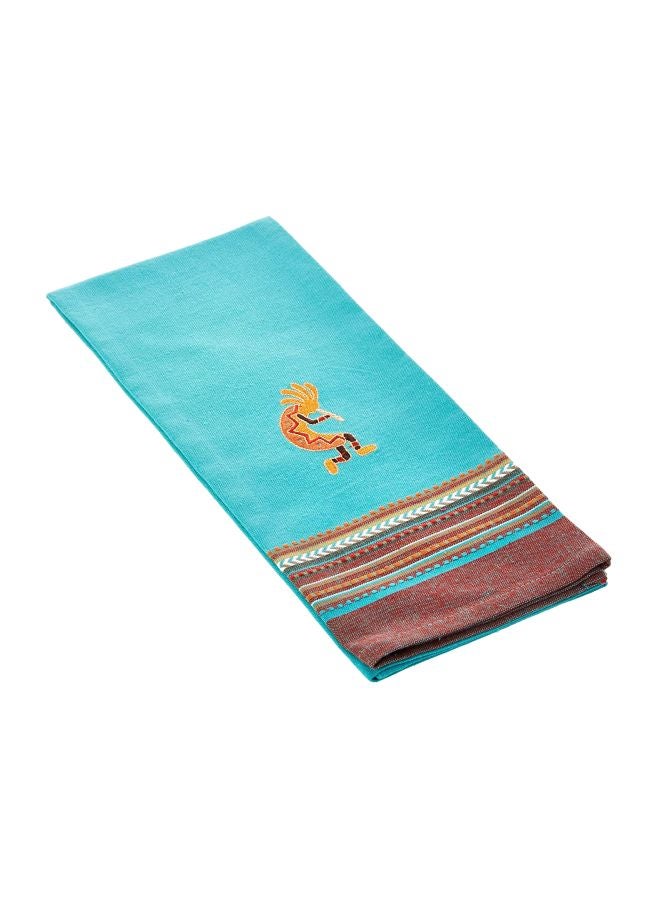 Kay Dee Cotton Embroidered Tea Towel Blue/Brown/White 18x28inch 