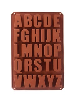 NY CAKE Silicone Alphabet Baking Mold Brown 8.375x13.25x1.25inch 