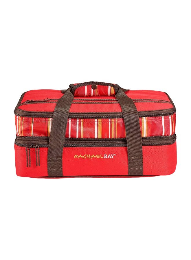 Expandable Potlucker Food Bag Red/Brown 16x10x5inch