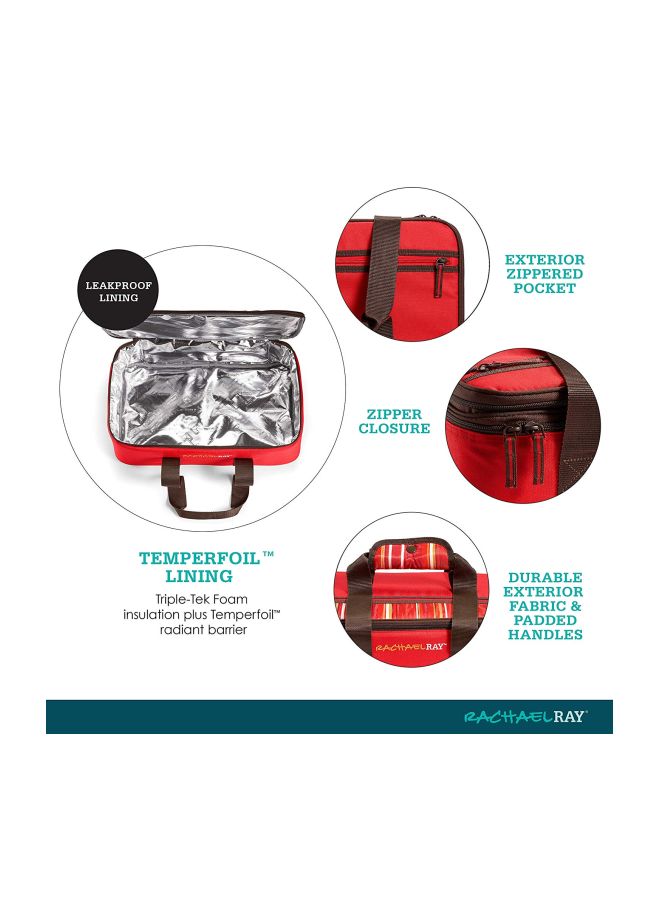 Expandable Potlucker Food Bag Red/Brown 16x10x5inch