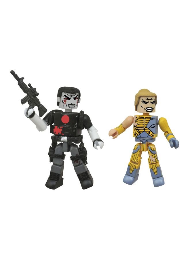 دياموند سيليكت تويز Pack Of 2 Battle Damaged X-O Manowar And Bloodshot Miniature FEB152162 2inch  - Image 1