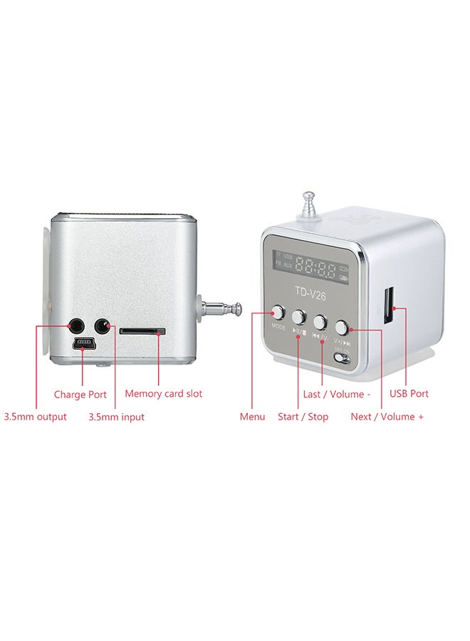 Portable FM Radio MP3 Player Silver  - Image 3
