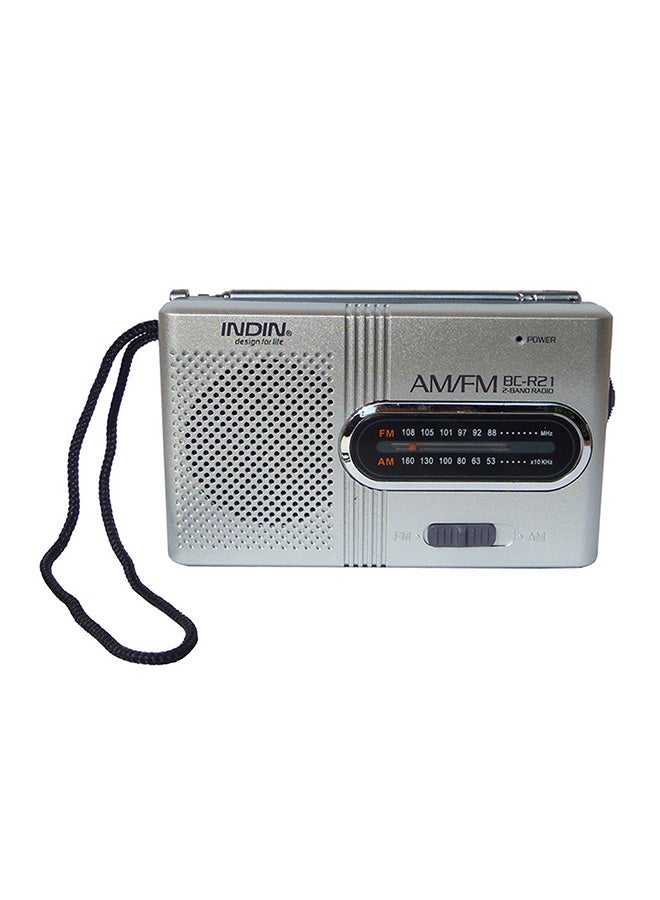 INDIN BC-R22 AM/FM Dual Band Mini Radio Receiver BC-R21 Grey - Image 1
