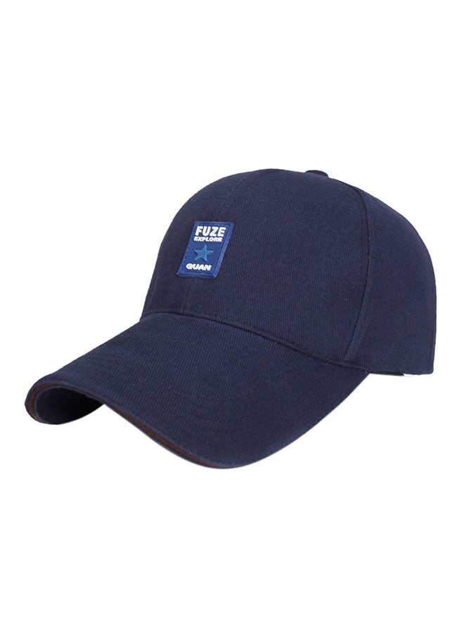 Printed Baseball Snap Back Cap Blue 