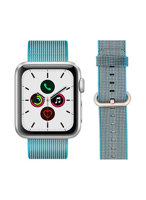 Round Buckle Nylon Replacement Band For Apple Watch Series 5/4/3/2/1 Scuba Blue