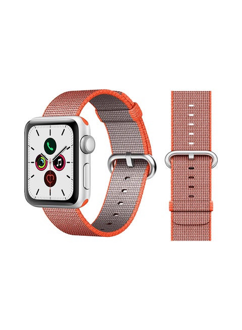 Round Buckle Nylon Replacement Band For Apple Watch Series 5/4/3/2/1 Space Orange