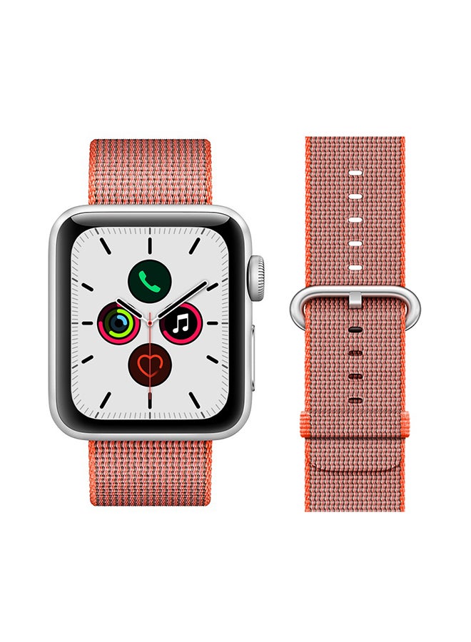 Perfii - Round Buckle Nylon Replacement Band For Apple Watch Series 5/4/3/2/1 Space Orange - Image 1