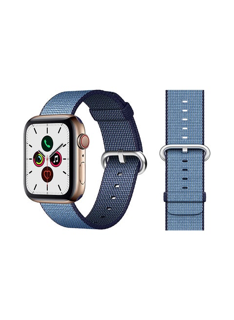 Round Buckle Nylon Replacement Band For Apple Watch Series 5/4/3/2/1 Navy Blue