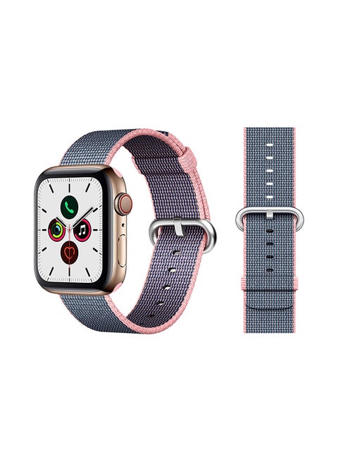 Round Buckle Nylon Replacement Band For Apple Watch Series 5/4/3/2/1 Light Pink