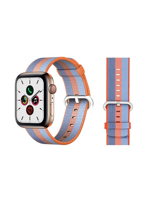 Round Buckle Nylon Replacement Band For Apple Watch Series 5/4/3/2/1 Orange Blue