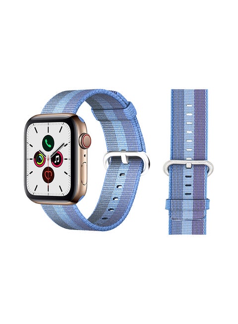 Round Buckle Nylon Replacement Band For Apple Watch Series 5/4/3/2/1 Tahoe Blue