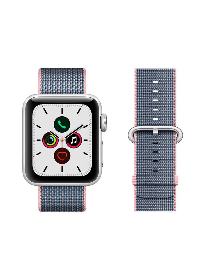 Perfii - Round Buckle Nylon Replacement Band For Apple Watch Series 5/4/3/2/1 Light Pink - Image 1