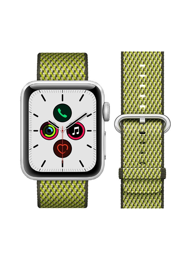 Perfii - Round Buckle Nylon Replacement Band For Apple Watch Series 5/4/3/2/1 Olive Check - Image 1