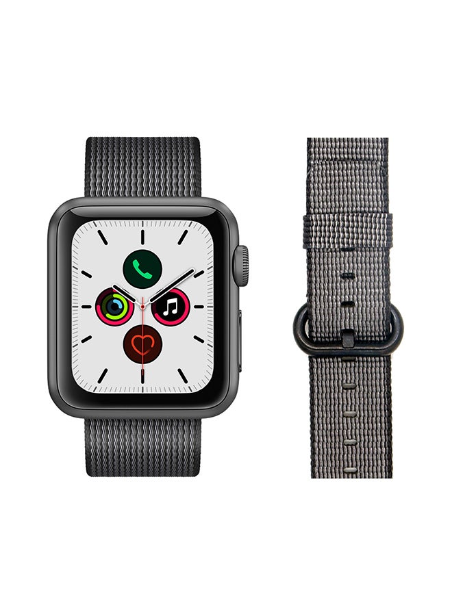 Perfii - Round Buckle Nylon Replacement Band For Apple Watch Series 5/4/3/2/1 Black - Image 1