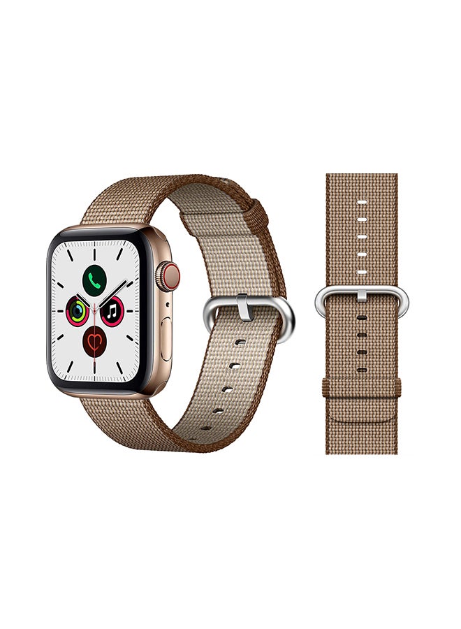 Perfii - Round Buckle Nylon Replacement Band For Apple Watch Series 5/4/3/2/1 Coffee Brown - Image 1