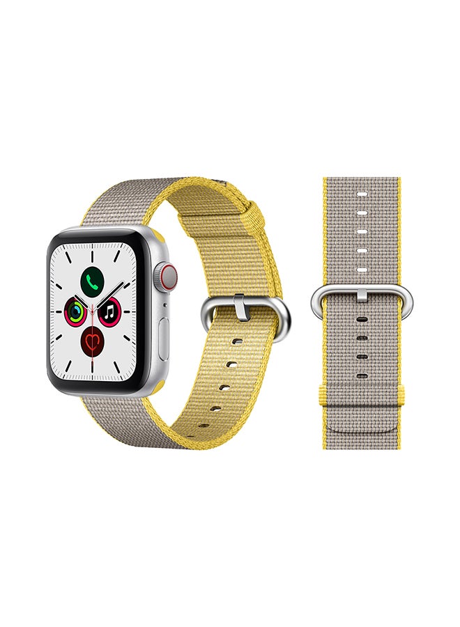 Perfii - Round Buckle Nylon Replacement Band For Apple Watch Series 5/4/3/2/1 Yellow - Image 1