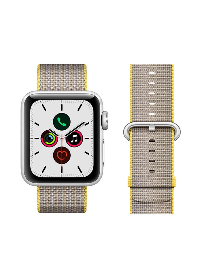 Perfii - Round Buckle Nylon Replacement Band For Apple Watch Series 5/4/3/2/1 Yellow - Image 1