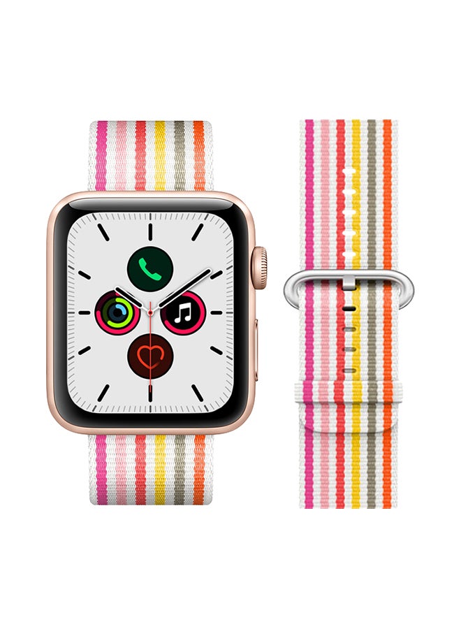 Perfii - Stylish Band For Apple Watch Series 5/4/3/2/1 White/Pink - Image 1