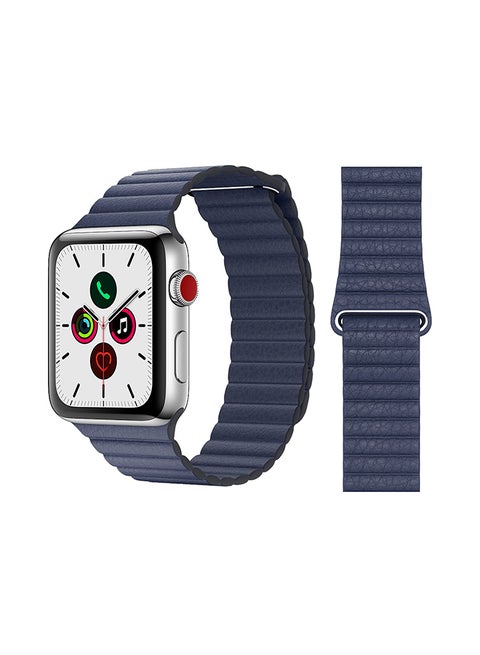 Stylish Leather Band For Apple Watch Series 5/4/3/2/1 Midnight Blue