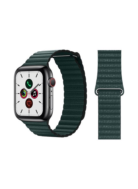 Stylish Leather Band For Apple Watch Series 5/4/3/2/1 Forest Green