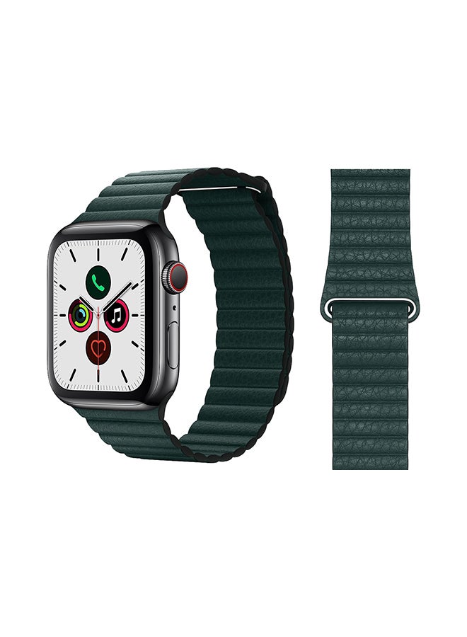 Perfii - Stylish Leather Band For Apple Watch Series 5/4/3/2/1 Forest Green - Image 1