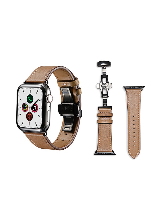 Perfii - Stylish Band For Apple Watch Series 5/4/3/2/1 Light Brown - Image 1