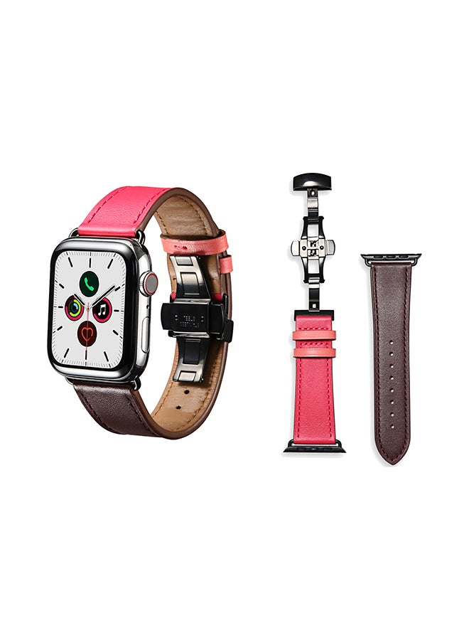 Perfii - Stylish Band For Apple Watch Series 5/4/3/2/1 Red Dark/Brown - Image 1