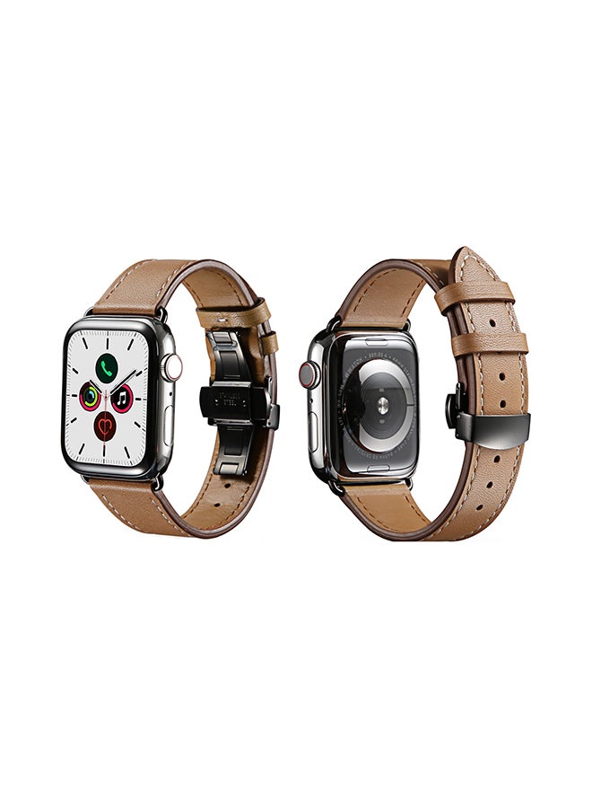 Perfii Stylish Band For Apple Watch Series 5/4/3/2/1 Light Brown - Image 2