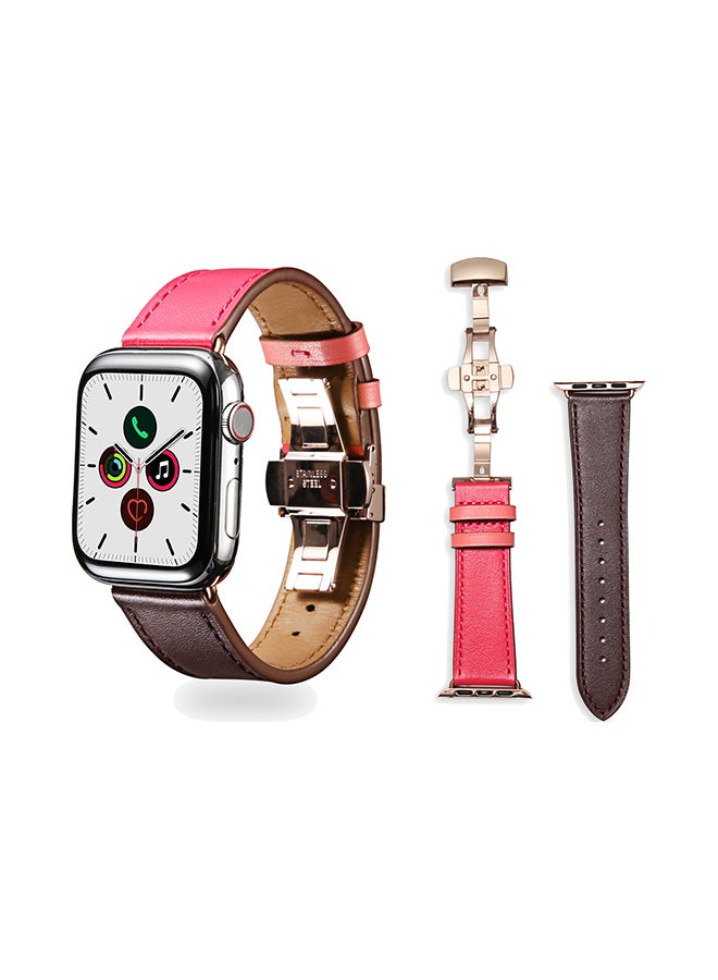 Perfii Stylish Band For Apple Watch Series 5/4/3/2/1 Red Dark/Brown - Image 1