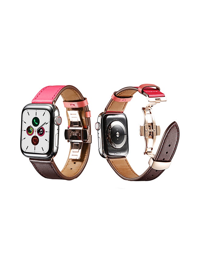 Perfii Stylish Band For Apple Watch Series 5/4/3/2/1 Red Dark/Brown - Image 2