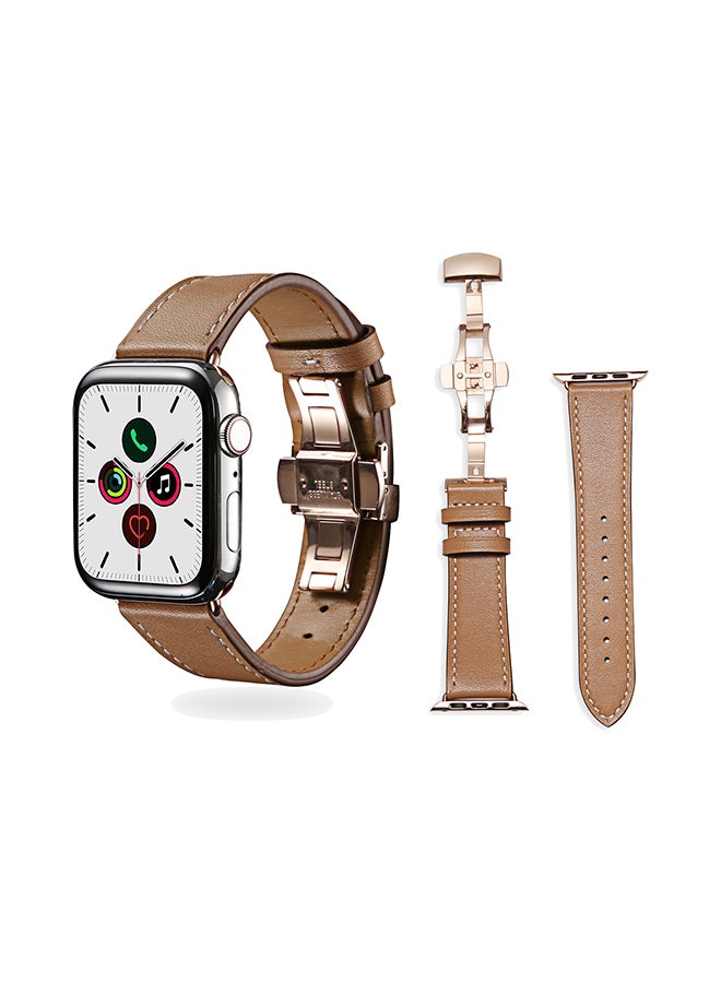 Perfii Stylish Band For Apple Watch Series 5/4/3/2/1 Light Brown - Image 1
