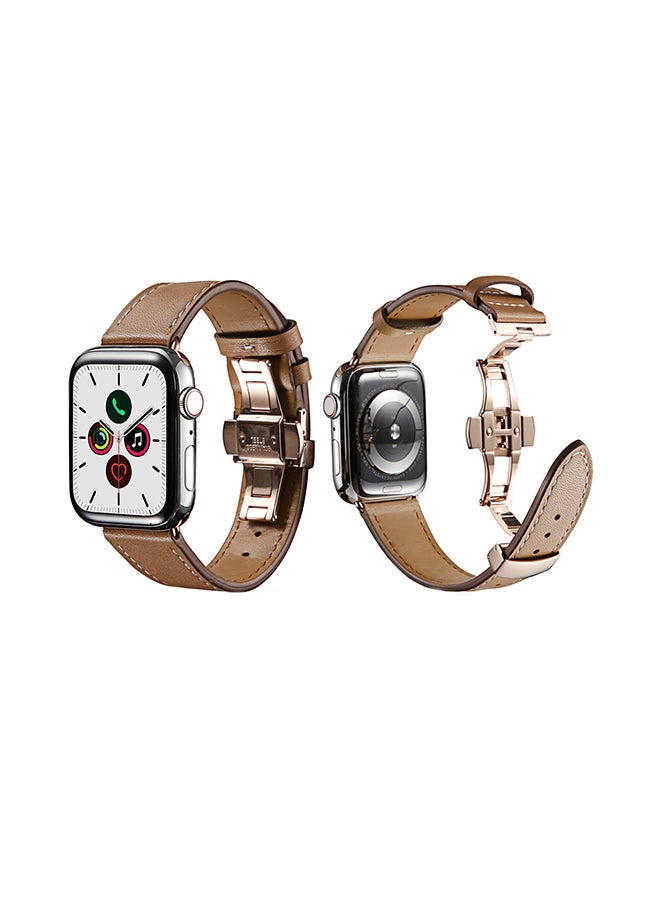 Perfii Stylish Band For Apple Watch Series 5/4/3/2/1 Light Brown - Image 2