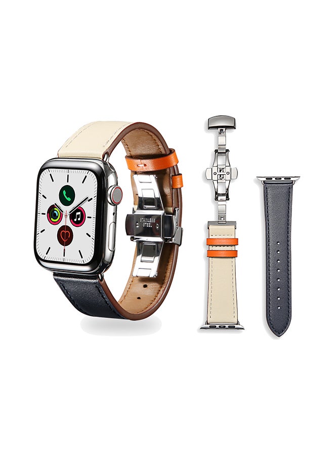 Perfii Stylish Band For Apple Watch Series 5/4/3/2/1 Indigo/Cream - Image 1