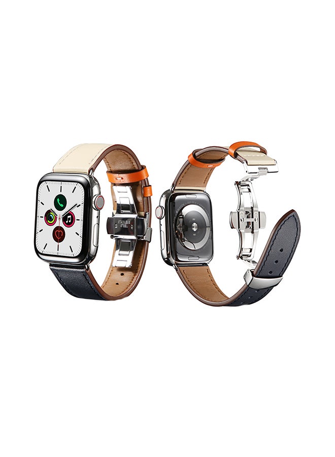 Perfii Stylish Band For Apple Watch Series 5/4/3/2/1 Indigo/Cream - Image 2