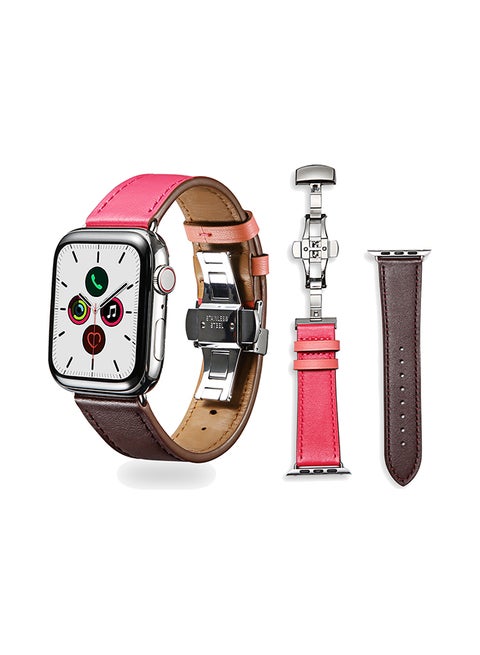 Stylish Band For Apple Watch Series 5/4/3/2/1 Red Dark/Brown