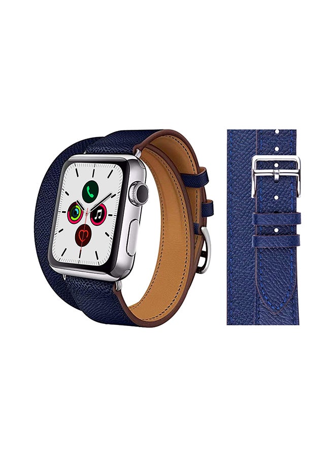 Perfii - Double Tour Replacement Band For Apple Watch Series 5/4/3/2/1 Royal Blue - Image 1