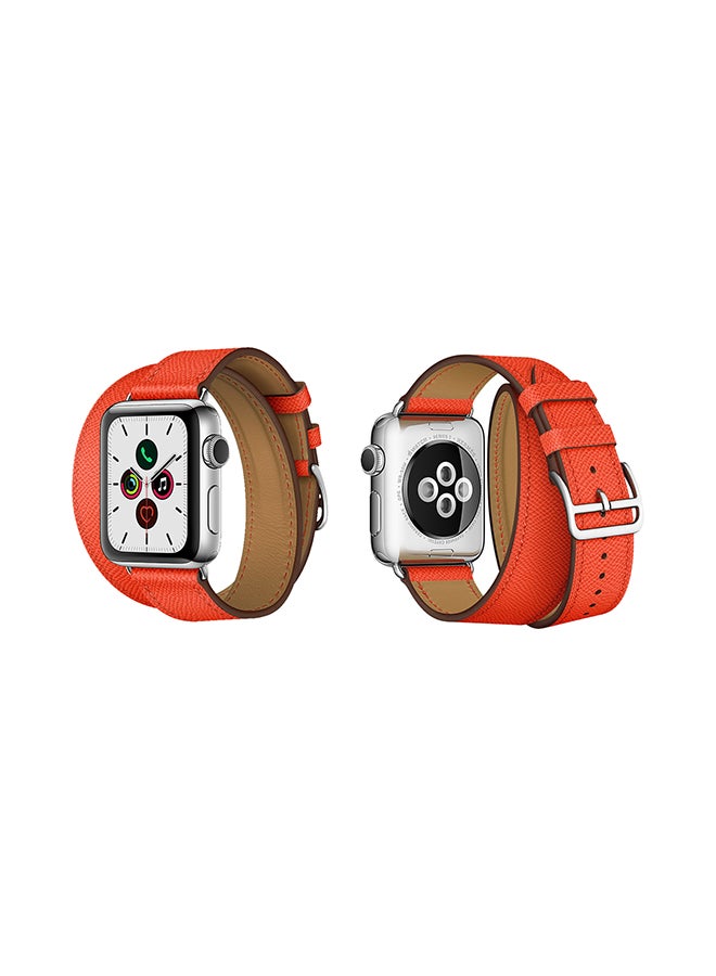 Perfii - Double Tour Replacement Band For Apple Watch Series 5/4/3/2/1 Orange - Image 1