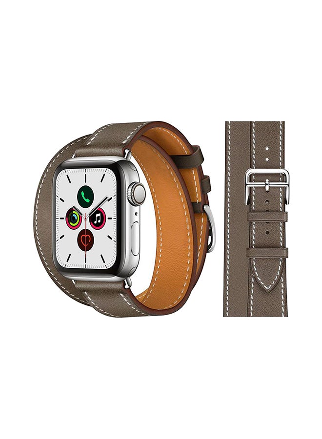 Perfii - Double Tour Replacement Band For Apple Watch Series 5/4/3/2/1 Grey - Image 1
