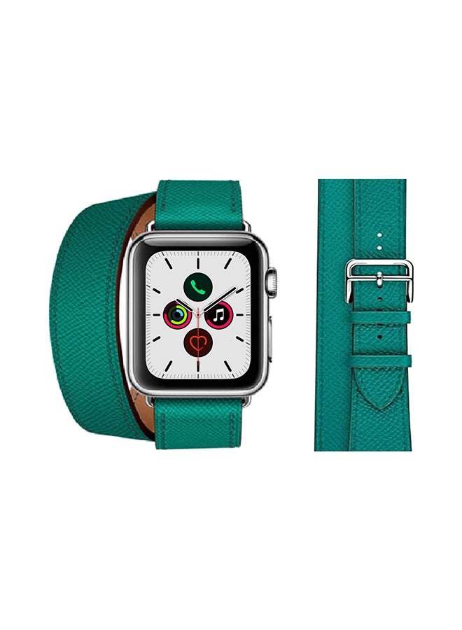 Perfii - Double Tour Replacement Band For Apple Watch Series 5/4/3/2/1 Green - Image 1