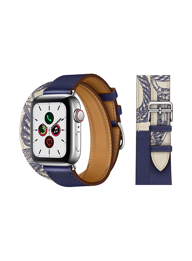 Perfii - Double Tour Replacement Band For Apple Watch Series 5/4/3/2/1 Encre - Image 1