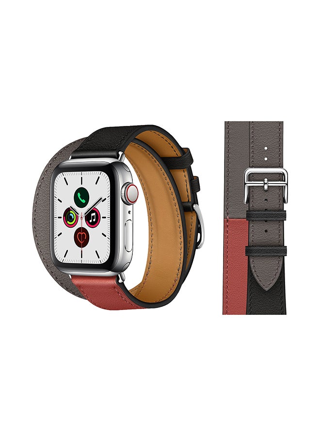 Perfii - Double Tour Replacement Band For Apple Watch Series 5/4/3/2/1 Brisque Grey - Image 1