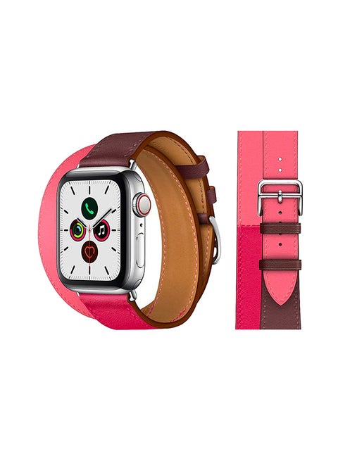 Double Tour Replacement Band For Apple Watch Series 5/4/3/2/1 Wine Red