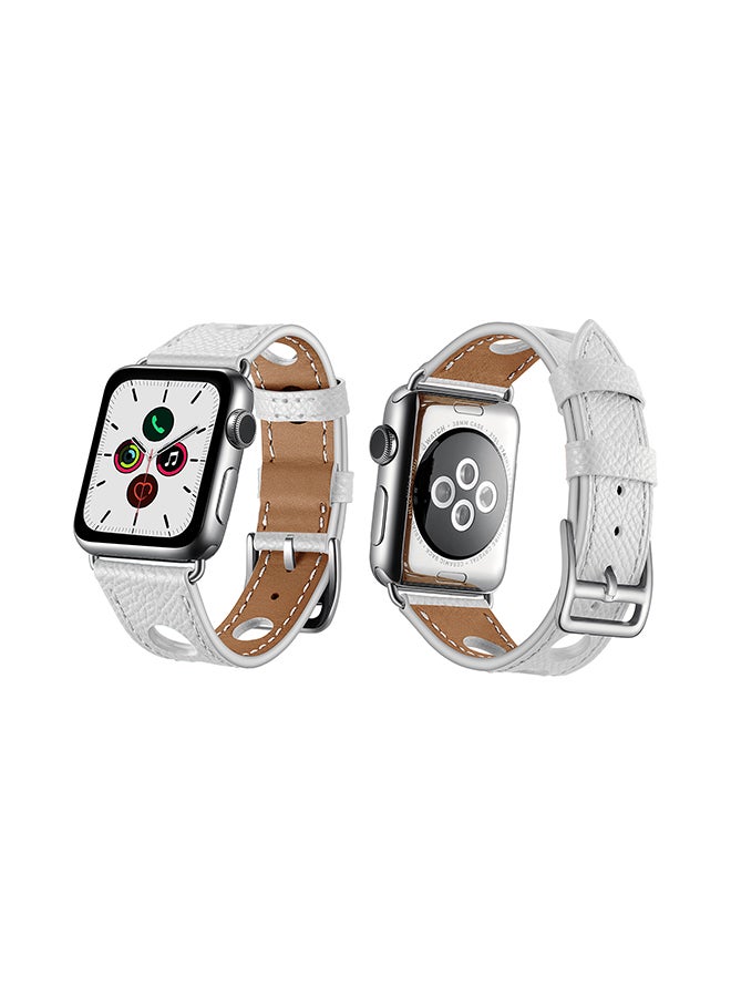 Perfii - Retro Holes Replacement Band For Apple Watch Series 5/4/3/2/1 White - Image 1
