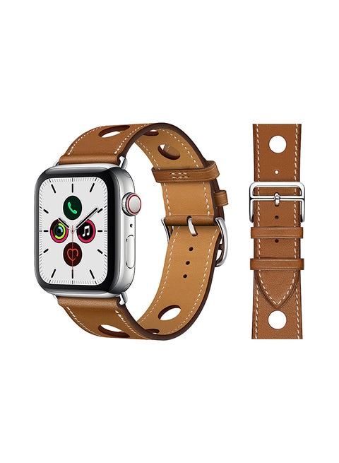 Retro Holes Replacement Band For Apple Watch Series 5/4/3/2/1 Brown