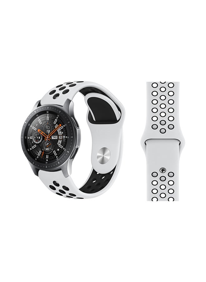 Perfii Stylish Replacement Band For Samsung Galaxy Watch White/Black 