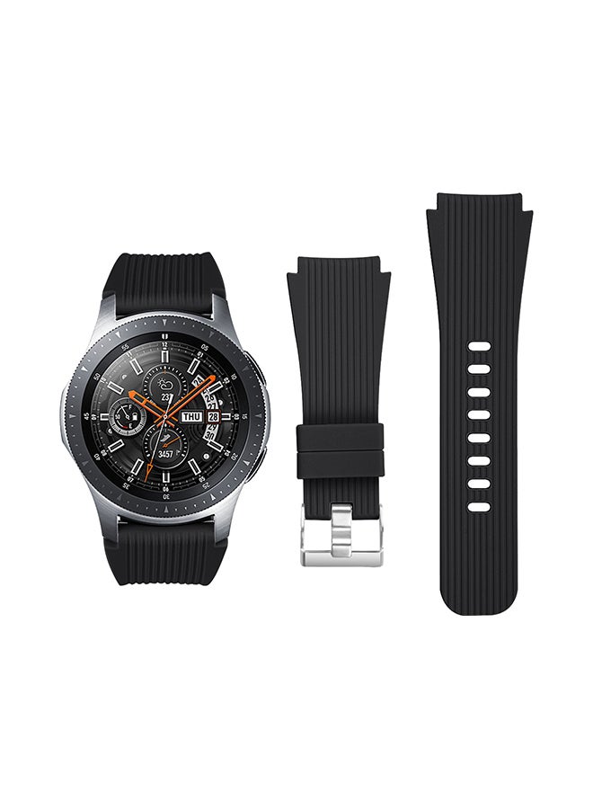 Perfii Solid Silicon Replacement Band For Samsung Galaxy Watch Black  - Image 1