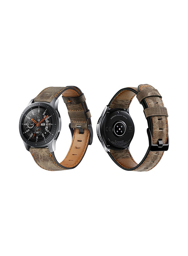 Perfii Genuine Leather Replacement Band For Samsung Galaxy Watch Retro Light Brown - Image 1
