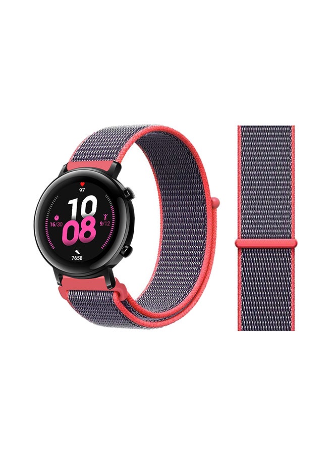 Perfii Nylon Loop Replacement Band For Huawei Watch GT 2 Electric Pink 