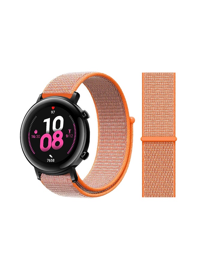 Perfii Nylon Loop Replacement Band For Huawei Watch GT 2 Spicy Orange 