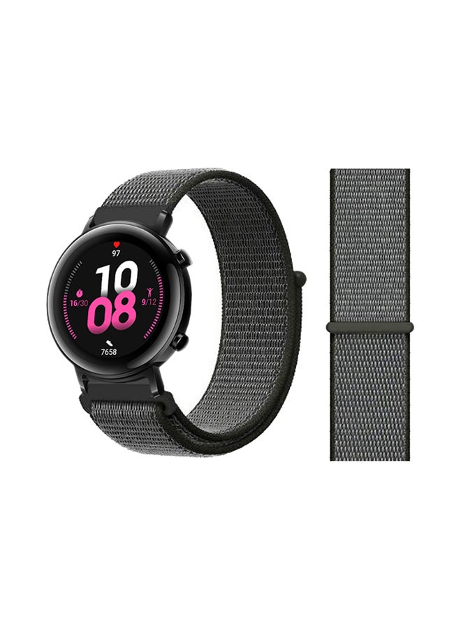 Perfii Nylon Loop Replacement Band For Huawei Watch GT 2 Dark Olive Grey 